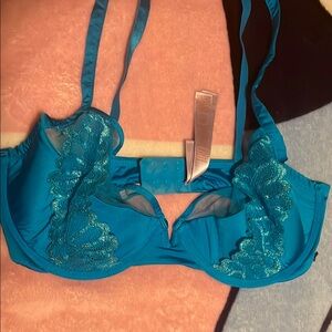 Savage X Fenty Blue Lace Balconette Bra